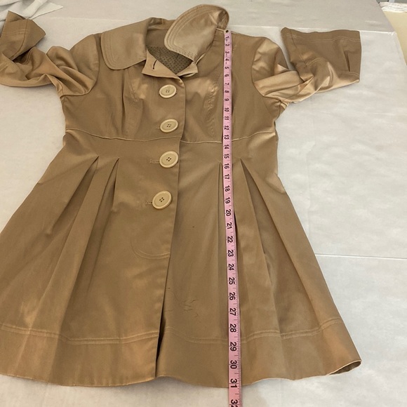 Vintage Y2K Satin Bell Sleeve Trench Jacket - Picture 3 of 16